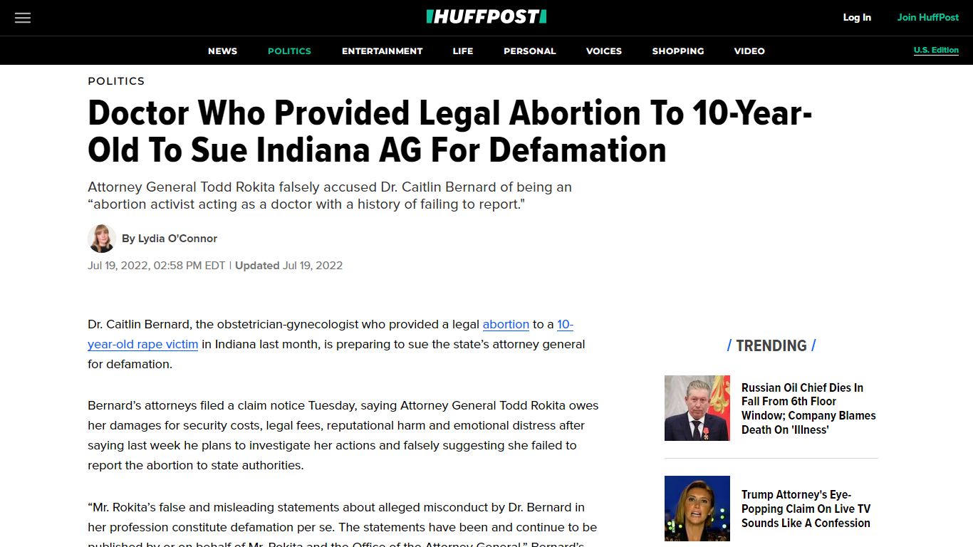 Doctor Who Provided Legal Abortion To 10-Year-Old To Sue Indiana AG For ...